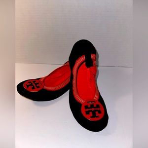 Tory Burch Flats Ballerinas Black Velvet  Vintage Size 5.5
